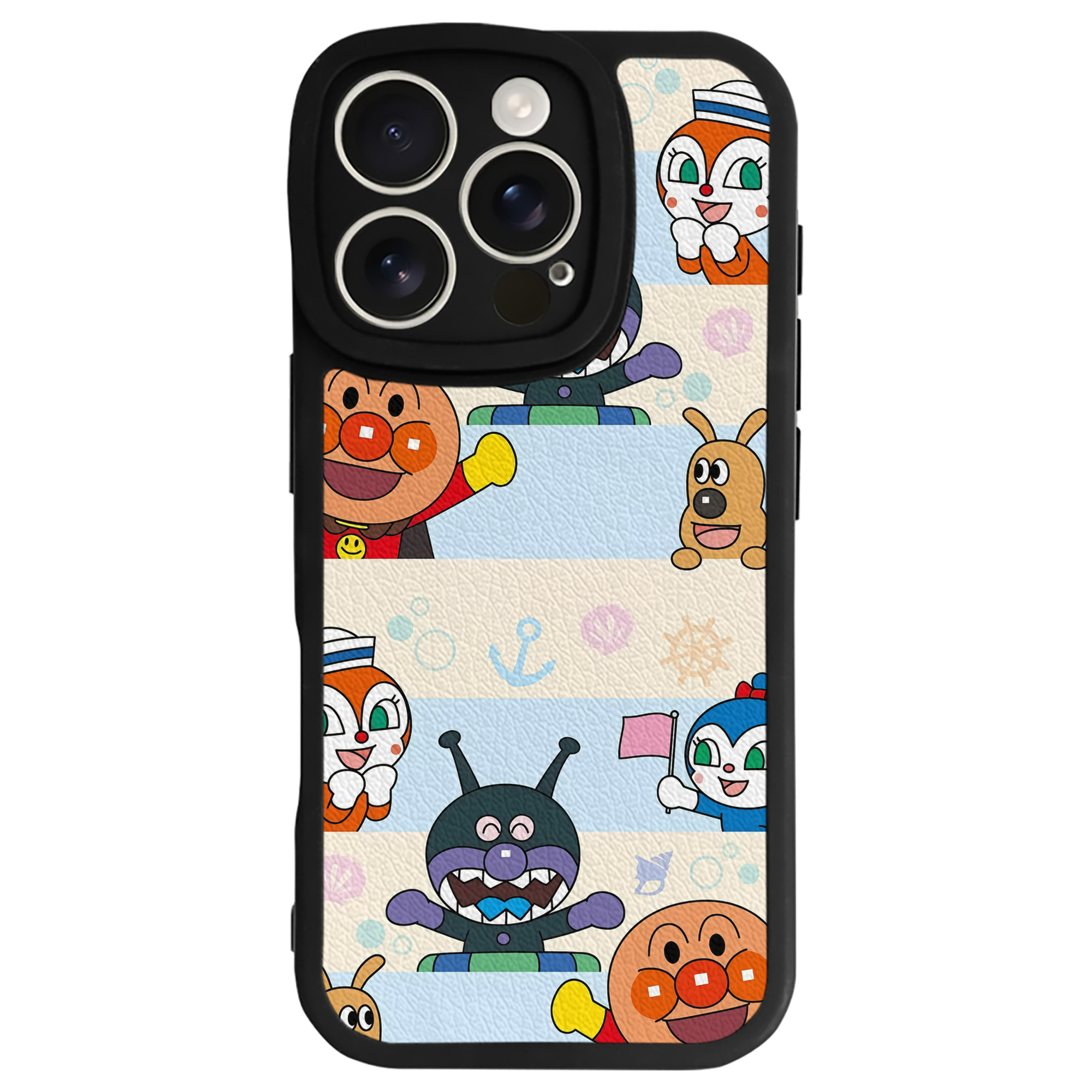 （画像用） アンパンマン Anpanman 【iPhone 16シリーズ対応】シリコンスマホケース（レザー調） 材質：シリコン